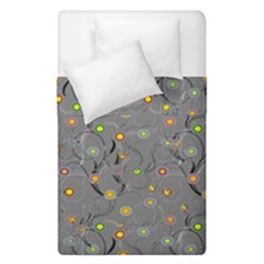 Abstract Flowers And Circle Duvet Cover Double Side (single Size) by DinzDas