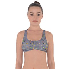 Abstract Flowers And Circle Got No Strings Sports Bra by DinzDas