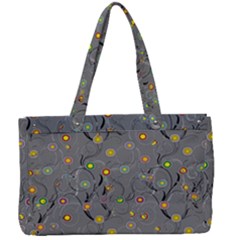 Abstract Flowers And Circle Canvas Work Bag