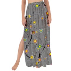 Abstract Flowers And Circle Maxi Chiffon Tie-up Sarong by DinzDas