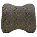 Abstract Flowers And Circle Velour Head Support Cushion View1