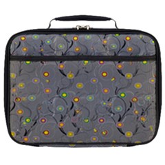 Abstract Flowers And Circle Full Print Lunch Bag by DinzDas