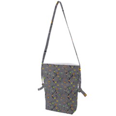 Abstract Flowers And Circle Folding Shoulder Bag by DinzDas