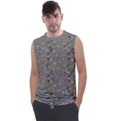 Abstract Flowers And Circle Men s Regular Tank Top by DinzDas