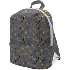 Abstract Flowers And Circle Zip Up Backpack by DinzDas