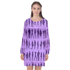 Normal People And Business People - Citizens Long Sleeve Chiffon Shift Dress  by DinzDas