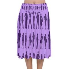 Normal People And Business People - Citizens Velvet Flared Midi Skirt by DinzDas