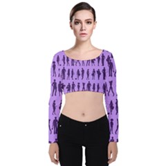 Normal People And Business People - Citizens Velvet Long Sleeve Crop Top