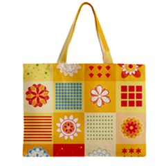 Abstract Flowers And Circle Zipper Mini Tote Bag by DinzDas