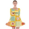 Abstract Flowers And Circle Long Sleeve Skater Dress View1