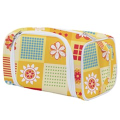 Abstract Flowers And Circle Toiletries Pouch by DinzDas