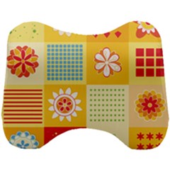 Abstract Flowers And Circle Head Support Cushion by DinzDas