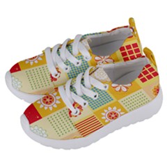 Abstract Flowers And Circle Kids  Lightweight Sports Shoes by DinzDas