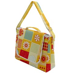 Abstract Flowers And Circle Box Up Messenger Bag by DinzDas