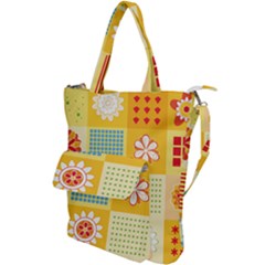 Abstract Flowers And Circle Shoulder Tote Bag by DinzDas