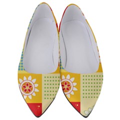 Abstract Flowers And Circle Women s Low Heels by DinzDas