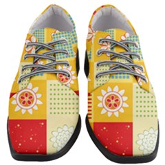 Abstract Flowers And Circle Women Heeled Oxford Shoes by DinzDas