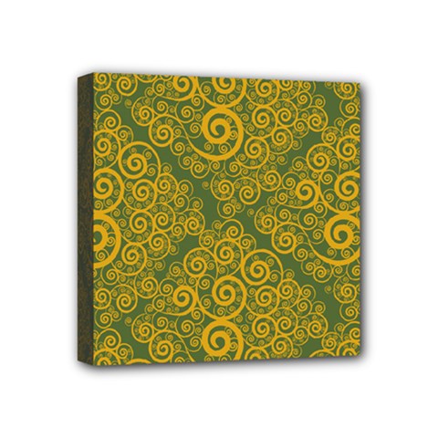 Abstract Flowers And Circle Mini Canvas 4  X 4  (stretched) by DinzDas