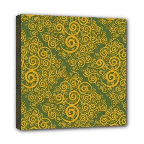 Abstract Flowers And Circle Mini Canvas 8  X 8  (stretched) by DinzDas