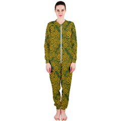 Abstract Flowers And Circle Onepiece Jumpsuit (ladies)  by DinzDas