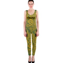 Abstract Flowers And Circle One Piece Catsuit by DinzDas