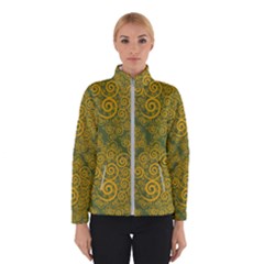 Abstract Flowers And Circle Winter Jacket by DinzDas