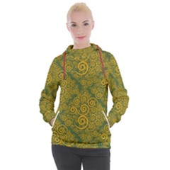 Abstract Flowers And Circle Women s Hooded Pullover by DinzDas