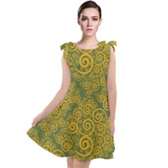 Abstract Flowers And Circle Tie Up Tunic Dress by DinzDas