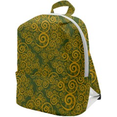 Abstract Flowers And Circle Zip Up Backpack by DinzDas
