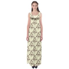 Abstract Flowers And Circle Empire Waist Maxi Dress by DinzDas