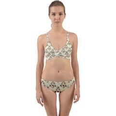 Abstract Flowers And Circle Wrap Around Bikini Set by DinzDas