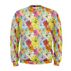 Abstract Flowers And Circle Men s Sweatshirt by DinzDas