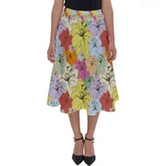 Abstract Flowers And Circle Perfect Length Midi Skirt by DinzDas