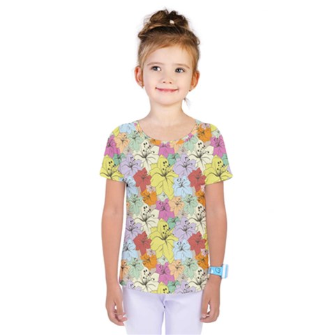 Abstract Flowers And Circle Kids  One Piece Tee by DinzDas