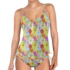 Abstract Flowers And Circle Tankini Set by DinzDas