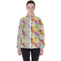 Abstract Flowers And Circle Women s High Neck Windbreaker View1