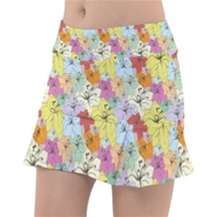 Abstract Flowers And Circle Tennis Skorts by DinzDas