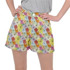 Abstract Flowers And Circle Ripstop Shorts by DinzDas