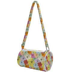 Abstract Flowers And Circle Mini Cylinder Bag by DinzDas