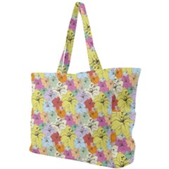 Abstract Flowers And Circle Simple Shoulder Bag by DinzDas