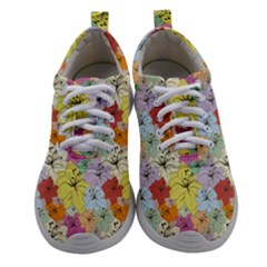 Abstract Flowers And Circle Athletic Shoes by DinzDas