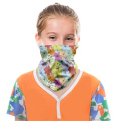 Abstract Flowers And Circle Face Covering Bandana (kids) by DinzDas
