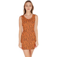 Animal Skin - Lion And Orange Skinnes Animals - Savannah And Africa Bodycon Dress by DinzDas