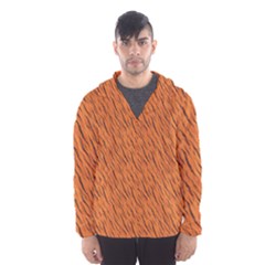 Animal Skin - Lion And Orange Skinnes Animals - Savannah And Africa Men s Hooded Windbreaker by DinzDas