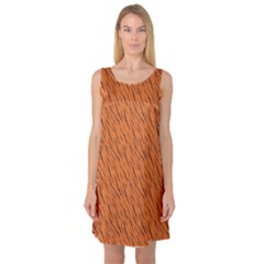 Animal Skin - Lion And Orange Skinnes Animals - Savannah And Africa Sleeveless Satin Nightdress by DinzDas