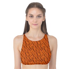 Animal Skin - Lion And Orange Skinnes Animals - Savannah And Africa Tank Bikini Top by DinzDas