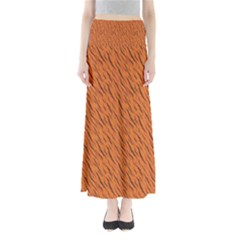 Animal Skin - Lion And Orange Skinnes Animals - Savannah And Africa Full Length Maxi Skirt by DinzDas