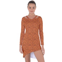 Animal Skin - Lion And Orange Skinnes Animals - Savannah And Africa Asymmetric Cut-out Shift Dress by DinzDas