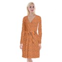 Animal Skin - Lion And Orange Skinnes Animals - Savannah And Africa Long Sleeve Velvet Front Wrap Dress View1