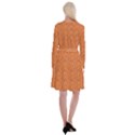 Animal Skin - Lion And Orange Skinnes Animals - Savannah And Africa Long Sleeve Velvet Front Wrap Dress View2